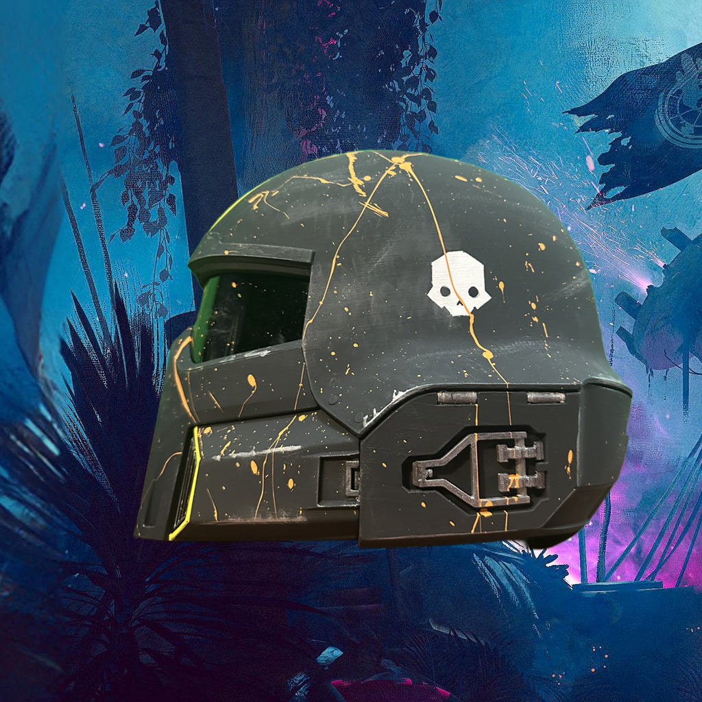 3D Printed HellDivers 2 B-O1 Helmet cosplay / prop-Forged In Filament